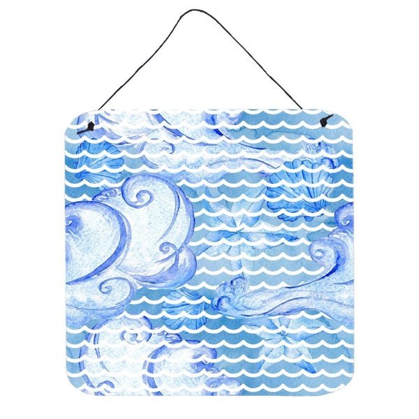 Micasa Beach Watercolor Abstract Waves Wall or Door Hanging Prints6 x 6 in. MI225875